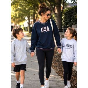 Hollister USA Appliqué Sweatshirt Relaxed Fit Americana Collegiate